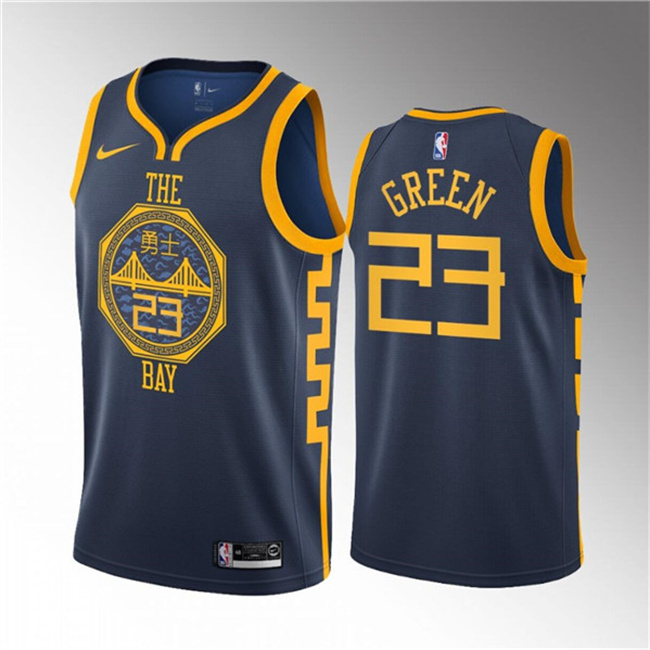 Men's Golden State Warriors #23 Draymond Green Navy 2018/19 Swingman Stitched Basketball Jersey Men's Golden State Warriors #23 Draymond Green Navy 2018/19 Swingman Stitched Basketball Jersey